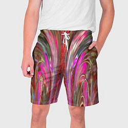 Шорты на шнурке мужские Размытый узор с розовыми и серыми тонами, цвет: 3D-принт