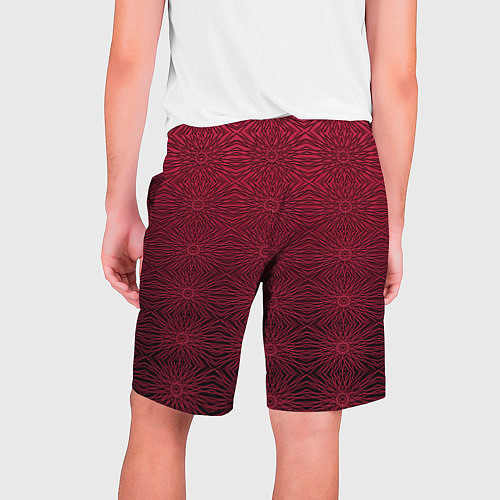 Мужские шорты Изысканный красный узорчатый / 3D-принт – фото 2