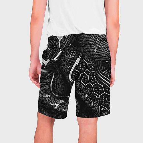 Мужские шорты Чёрно-белая орнамент / 3D-принт – фото 2
