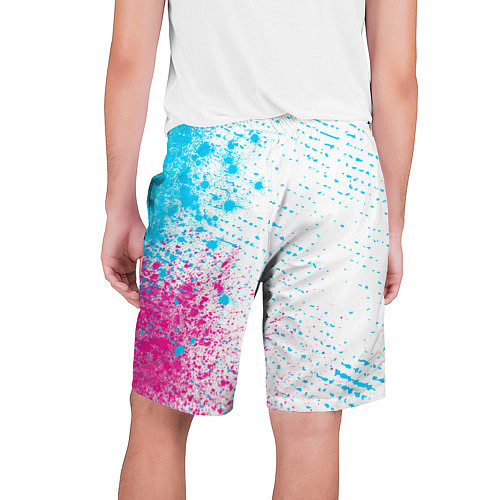 Мужские шорты Disturbed neon gradient style: по-вертикали / 3D-принт – фото 2