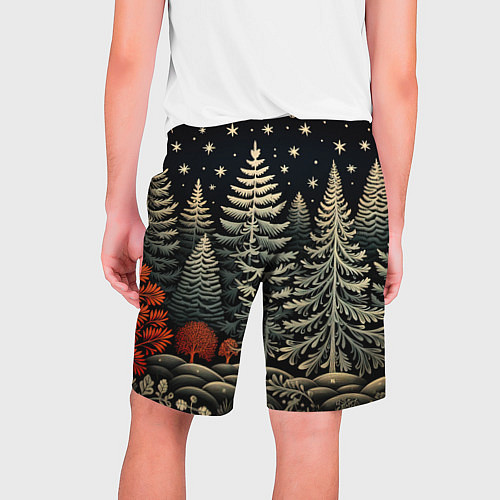 Мужские шорты Новогоднее настроение лес / 3D-принт – фото 2