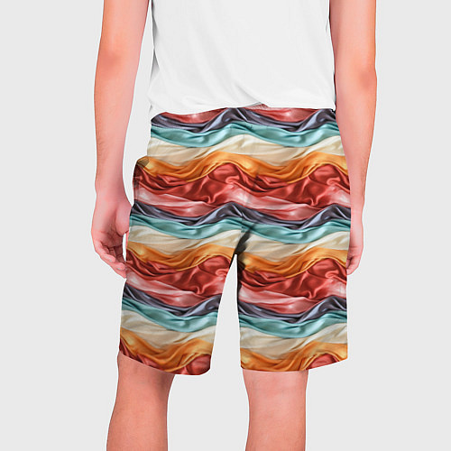 Мужские шорты Разноцветные полосы текстура ткани / 3D-принт – фото 2