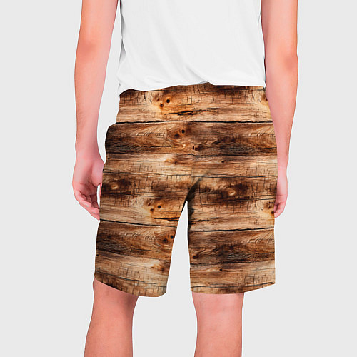Мужские шорты Старая деревянная обшивка / 3D-принт – фото 2