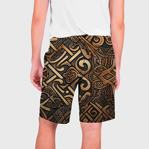 Мужские шорты Асимметричный узор в викингском стиле / 3D-принт – фото 2
