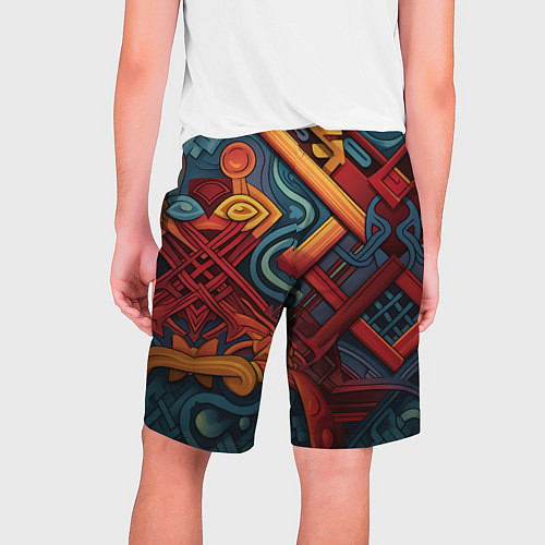 Мужские шорты Абстрактный узор в этническом стиле / 3D-принт – фото 2