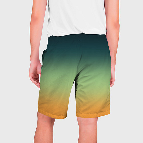 Мужские шорты Темно-зеленый и желтый градиент / 3D-принт – фото 2
