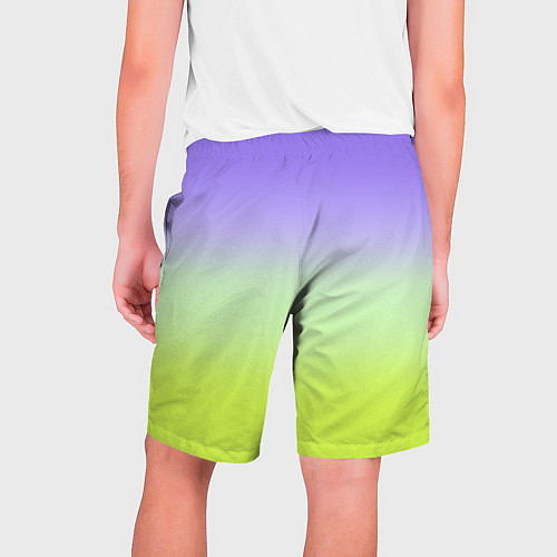 Мужские шорты Фиолетовый мятный и желто-зеленый градиент / 3D-принт – фото 2