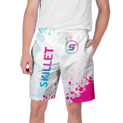 Шорты на шнурке мужские Skillet neon gradient style вертикально, цвет: 3D-принт