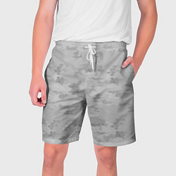 Шорты на шнурке мужские Светло-серый пятнистый паттерн, цвет: 3D-принт