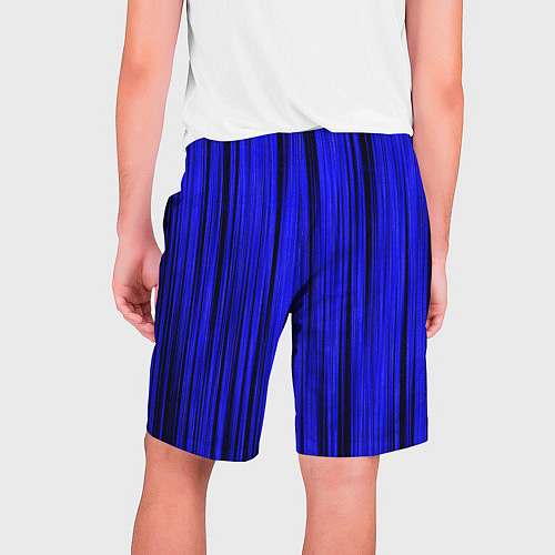 Мужские шорты Абстрактные полосы ультрамарин / 3D-принт – фото 2