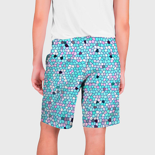 Мужские шорты Мозаика розово-голубая / 3D-принт – фото 2