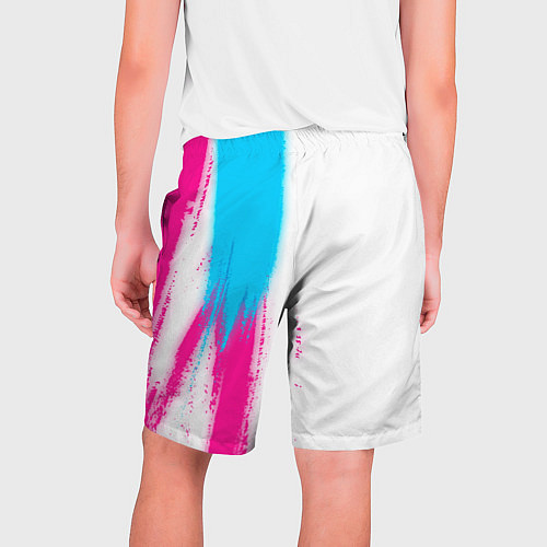 Мужские шорты PUBG neon gradient style по-вертикали / 3D-принт – фото 2