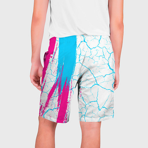Мужские шорты Bring Me the Horizon neon gradient style по-вертик / 3D-принт – фото 2