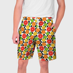 Шорты на шнурке мужские Citrus pattern, цвет: 3D-принт