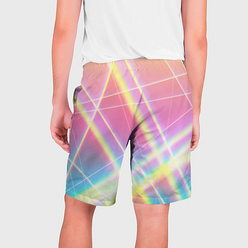 Мужские шорты Хаотичные неоновые линии / 3D-принт – фото 2
