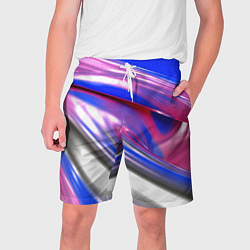 Шорты на шнурке мужские Вязкая абстракция в фиолетовых оттенках, цвет: 3D-принт