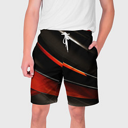 Шорты на шнурке мужские Красные и черные вставки, цвет: 3D-принт