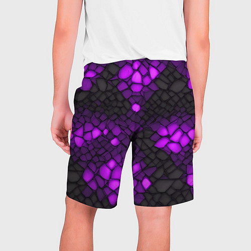 Мужские шорты Фиолетовый трескающийся камень / 3D-принт – фото 2