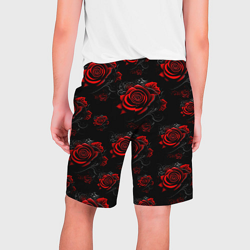 Мужские шорты Красные розы цветы / 3D-принт – фото 2