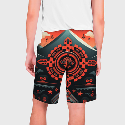 Мужские шорты Рисунок в стиле американских индейцев / 3D-принт – фото 2