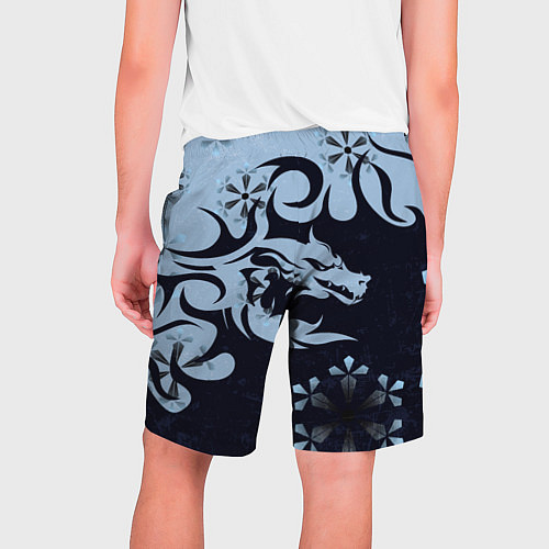 Мужские шорты Дракон со снежинками / 3D-принт – фото 2