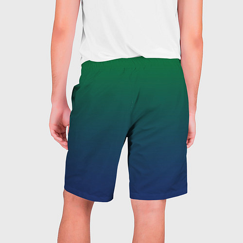 Мужские шорты Темно-зеленый и синий градиент / 3D-принт – фото 2
