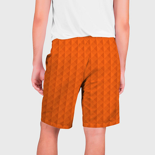 Мужские шорты Объёмные пирамиды сочный апельсиновый / 3D-принт – фото 2