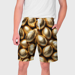 Шорты на шнурке мужские Золотые Пасхальные яйца, цвет: 3D-принт