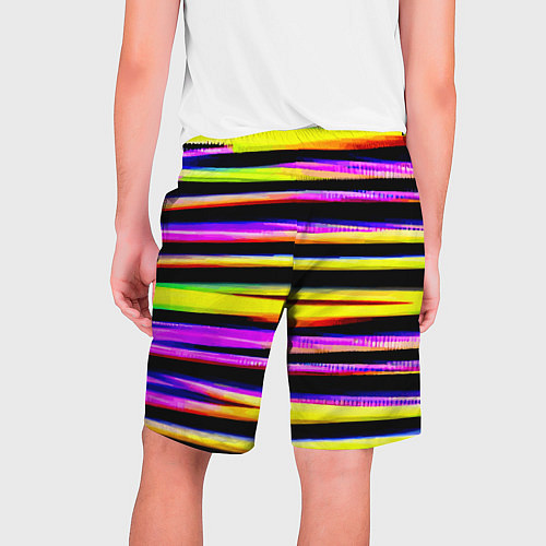 Мужские шорты Цветные неоновые полосы / 3D-принт – фото 2