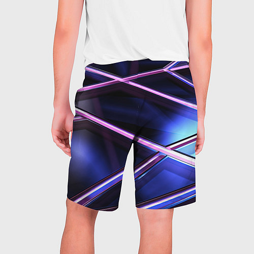 Мужские шорты Фиолетовая геометрическая абстракция / 3D-принт – фото 2