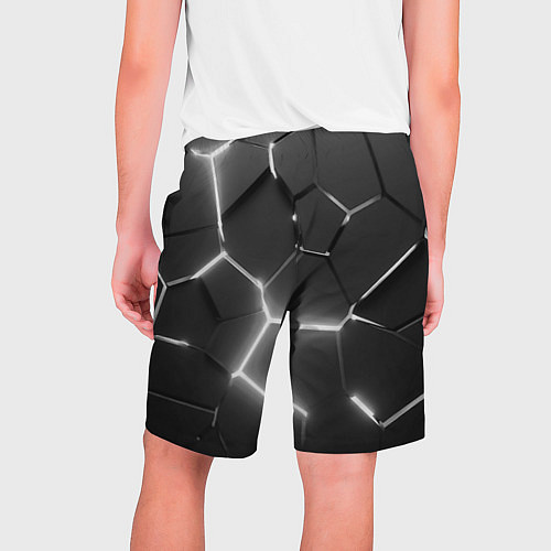 Мужские шорты Чёрные плиты разломы броня / 3D-принт – фото 2