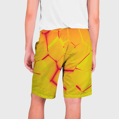 Мужские шорты Плиты желтые броня / 3D-принт – фото 2