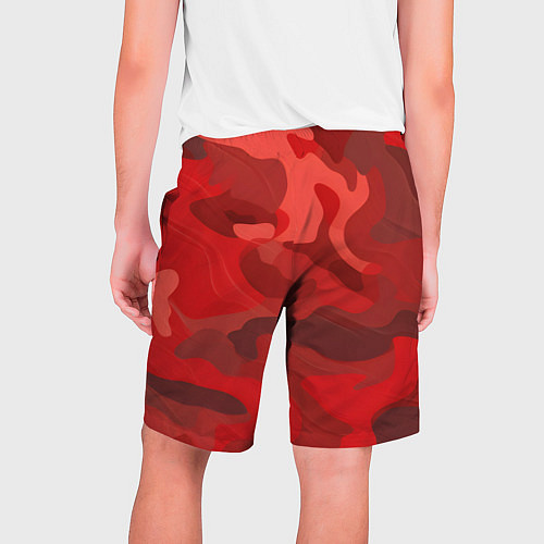 Мужские шорты Красный камуфляж крупный / 3D-принт – фото 2