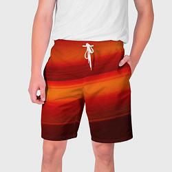 Шорты на шнурке мужские Красная изогнутая абстракция, цвет: 3D-принт