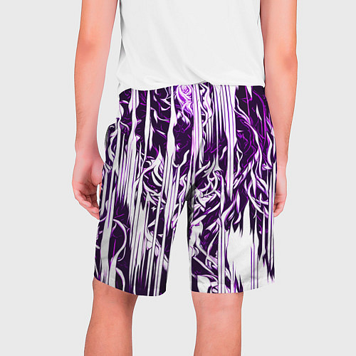 Мужские шорты Розовые и белые абстрактные узоры / 3D-принт – фото 2