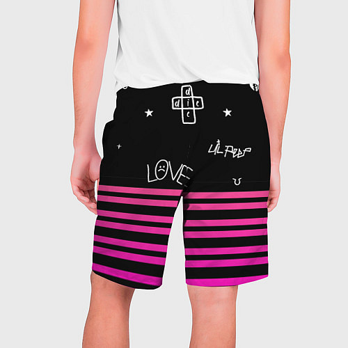 Мужские шорты Lil Peep розовые полосы / 3D-принт – фото 2