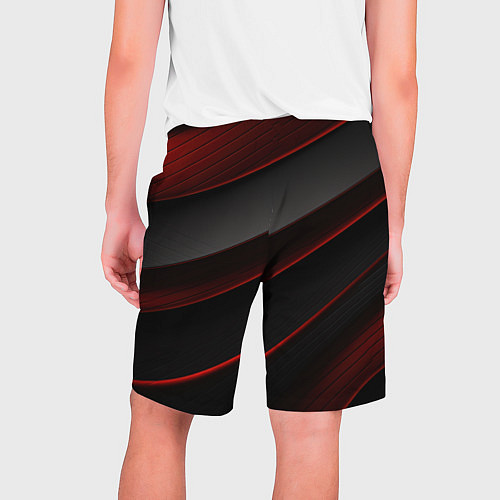 Мужские шорты Красная абстракция с черными линиями / 3D-принт – фото 2