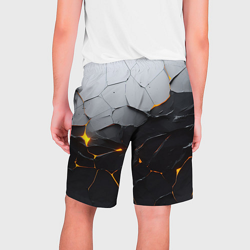 Мужские шорты Неоновые трещины / 3D-принт – фото 2