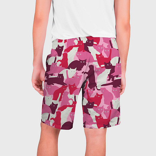 Мужские шорты Розовый кошачий камуфляж / 3D-принт – фото 2