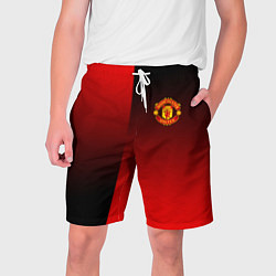 Шорты на шнурке мужские Манчестер Юнайтед градиент спорт, цвет: 3D-принт