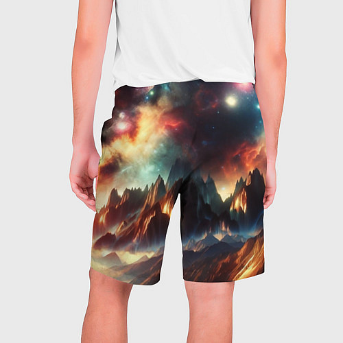 Мужские шорты Space landscape with mountains / 3D-принт – фото 2