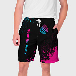 Мужские шорты Club Brugge - neon gradient вертикально