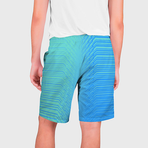 Мужские шорты Голубые градиентные линии / 3D-принт – фото 2
