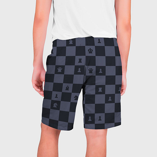 Мужские шорты Синяя шахматная доска / 3D-принт – фото 2
