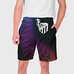 Шорты на шнурке мужские Atletico Madrid футбольная сетка, цвет: 3D-принт