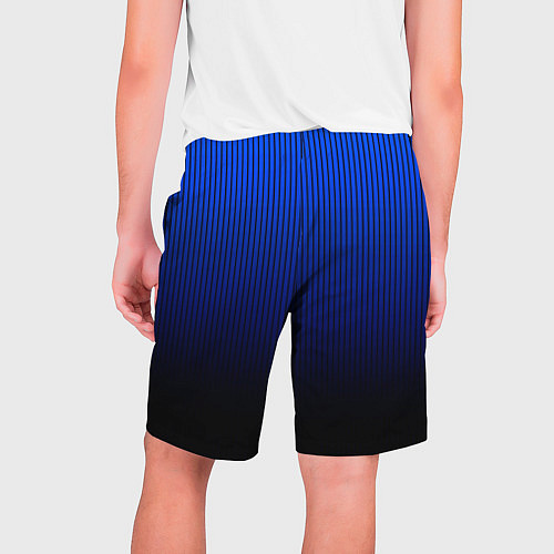 Мужские шорты Полосатый градиент сине-чёрный / 3D-принт – фото 2
