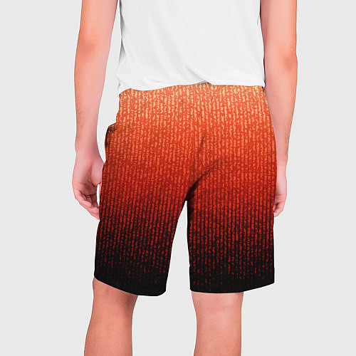 Мужские шорты Полосатый градиент оранжево-красный в чёрный / 3D-принт – фото 2