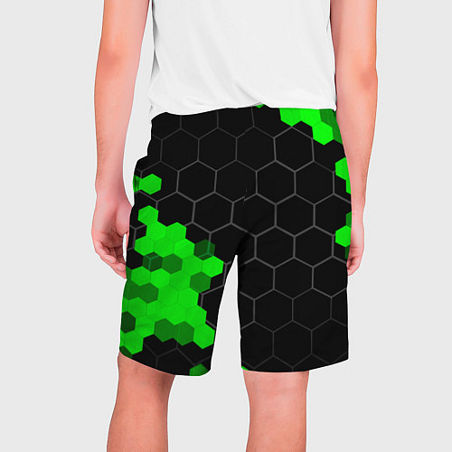 Мужские шорты Geely green sport hexagon / 3D-принт – фото 2