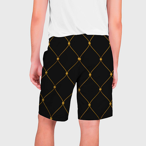 Мужские шорты Желтая сетка на черном / 3D-принт – фото 2