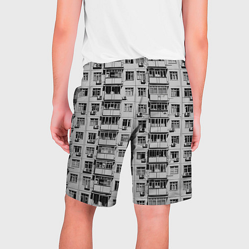 Мужские шорты Панелька в черно-белых тонах / 3D-принт – фото 2